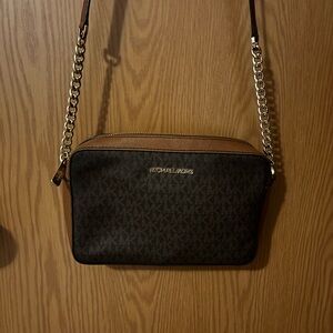 Michael Kors Tan and Black Crossbody Bag